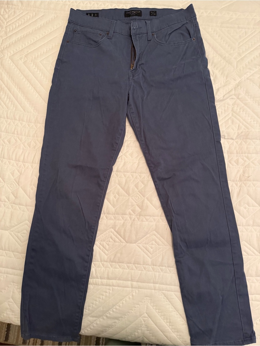 Lucky Brand Straight-Leg Jeans in Slate Blue brushed twill